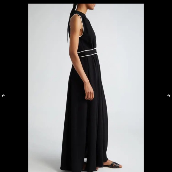 MAX MARA 
Contrast Trim Crepe Halter Maxi Dress - Picture 3 of 8